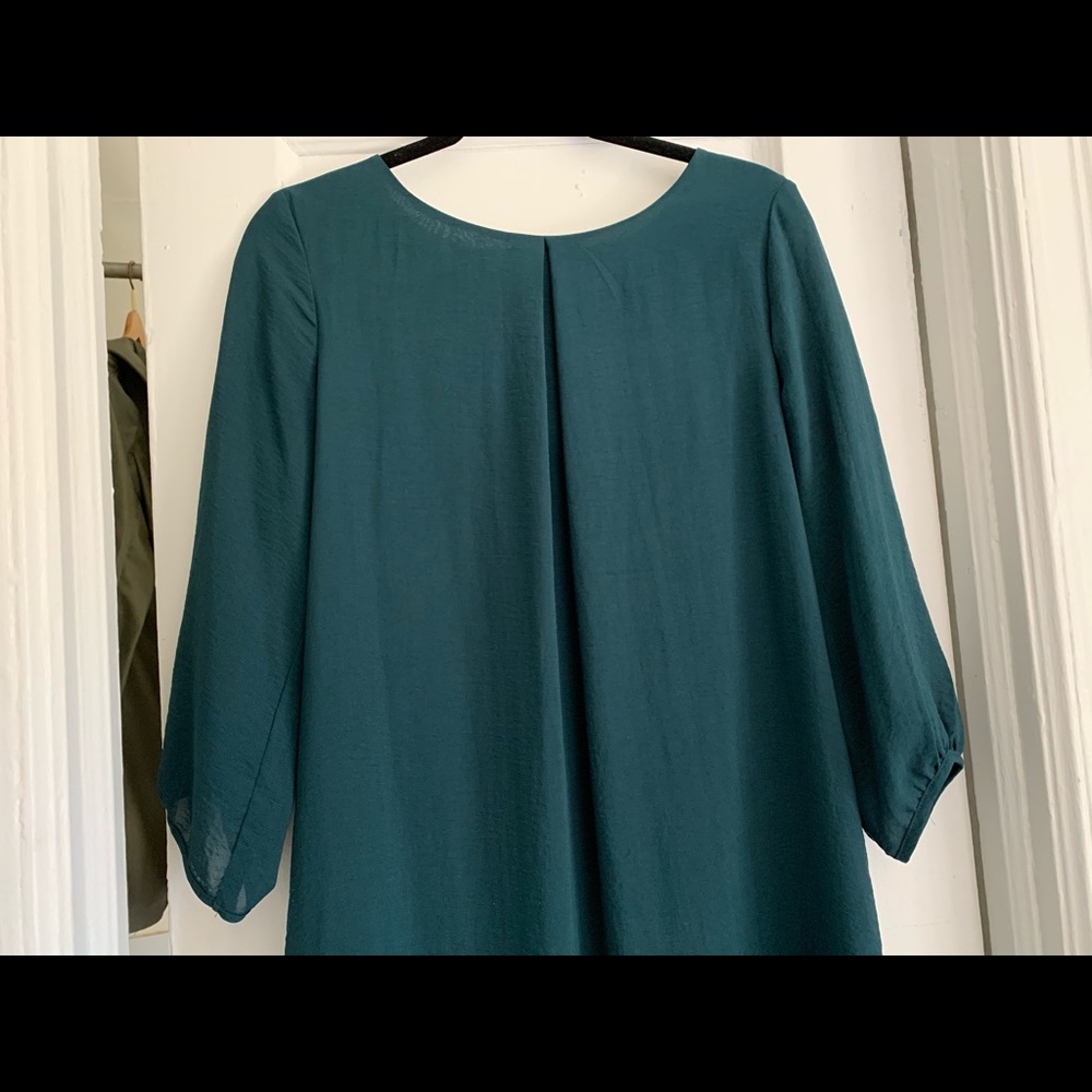 Teal dress with long sleeves!